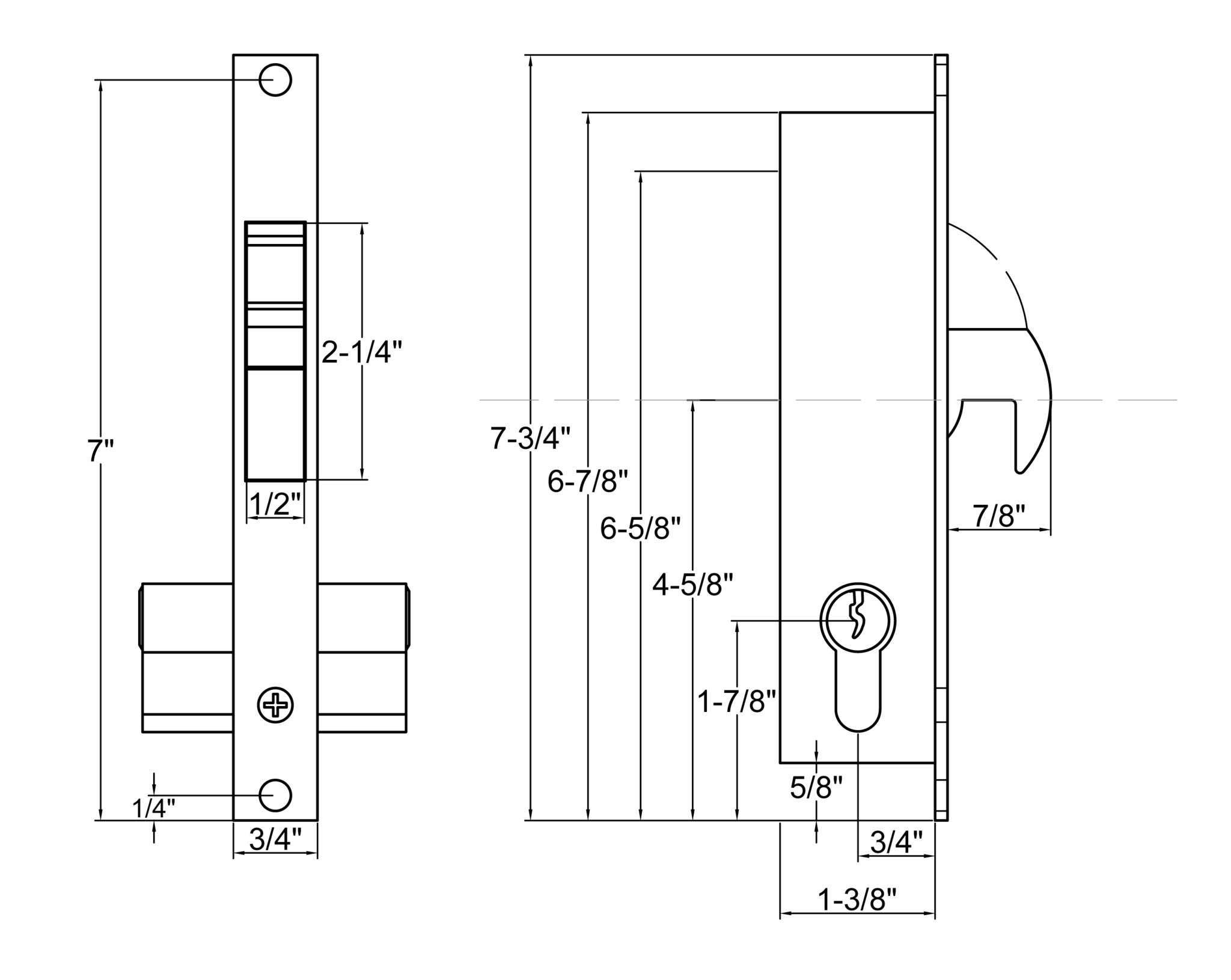 Narrow Hook Lock - Gatemaster Locks